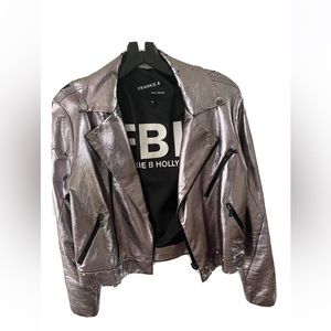 Frankie B. Hollywood. Metallic light purple (or pink) Jacket.